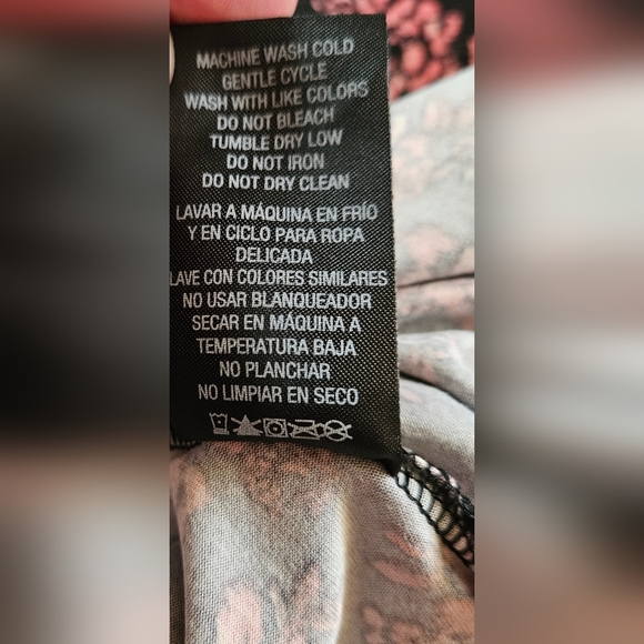 Joe Boxer Womens Black And Pink Floral Short Sleeve Short Dress Size Large - Picture 6 of 12